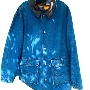 Vintage 2XL Woolrich Cargo Denim Utility Chore Barn Jacket